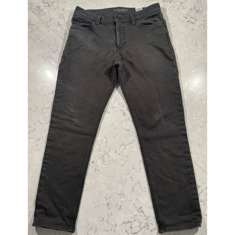 Banana Republic Travel Jean Mens 31x30 Dark Gray Slim Fit Casual‎ Stretch Pants